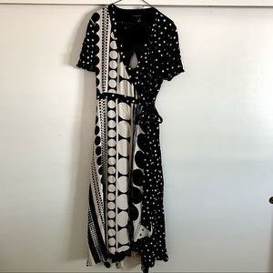 Polka dot wrap dress